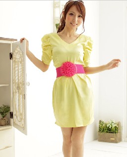 2010夏装-蜜西娅 15072纯色大气知性连衣裙（不配腰带） BLNZ21